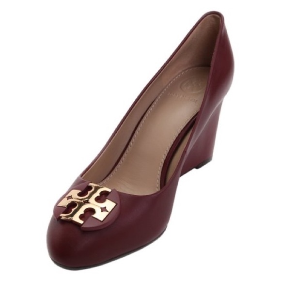 Tory Burch Shoes - New Size 11 Tory Burch Luna Leather Wedge Pumps Red Agate